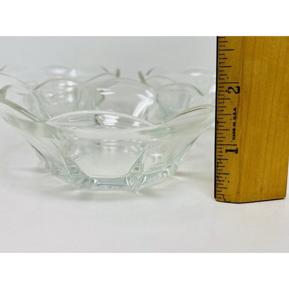 Vintage Anchor Hocking Swedish Modern Clear Fruit Dessert Bowls Set of 3 - Picture 9 of 10